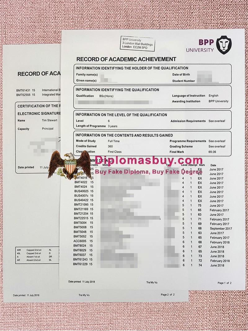 BPP University Transcript, BPP University Degree BPP University Transcript, BPP University Degree
