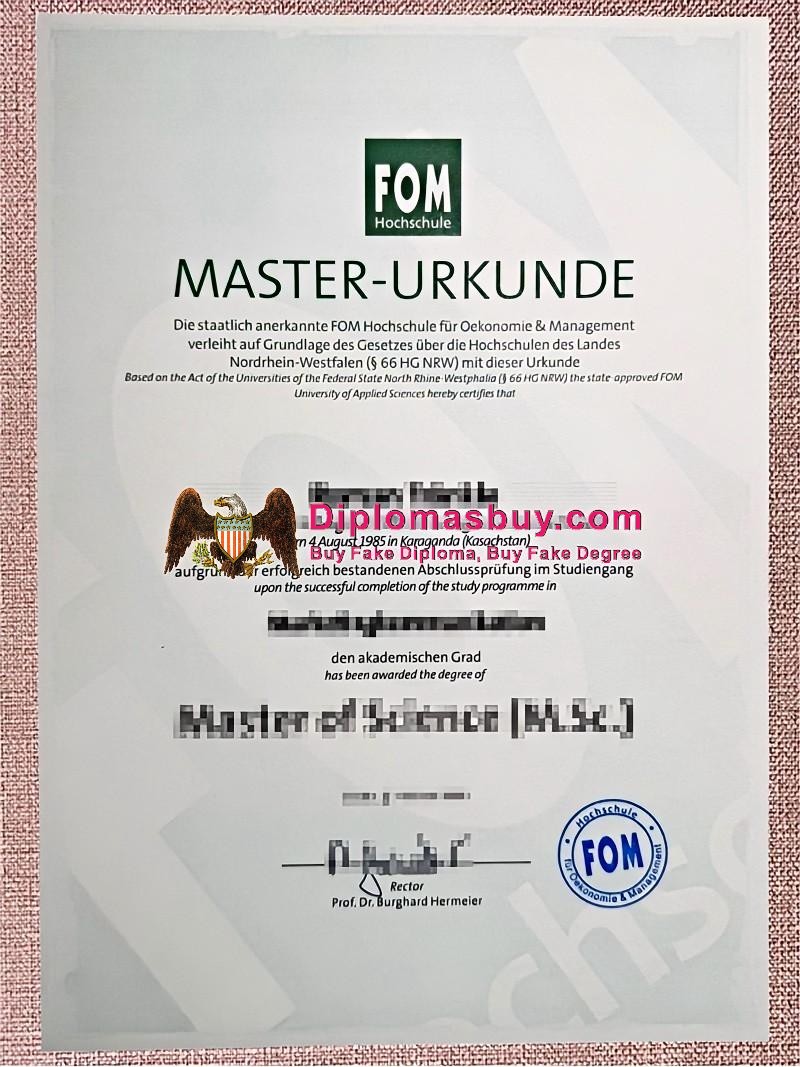 FOM Hochschule Urkunde, FOM Hochschule Degree FOM Hochschule Urkunde, FOM Hochschule Degree