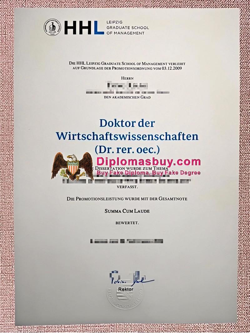 HHL Leipzig Urkunde, HHL Leipzig Degree HHL Leipzig Urkunde, HHL Leipzig Degree