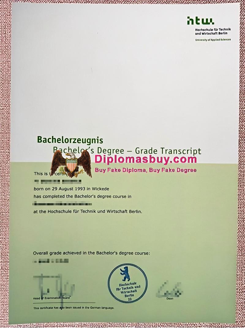 HTW Berlin Zeugnis, HTW Berlin Degree HTW Berlin Zeugnis, HTW Berlin Degree
