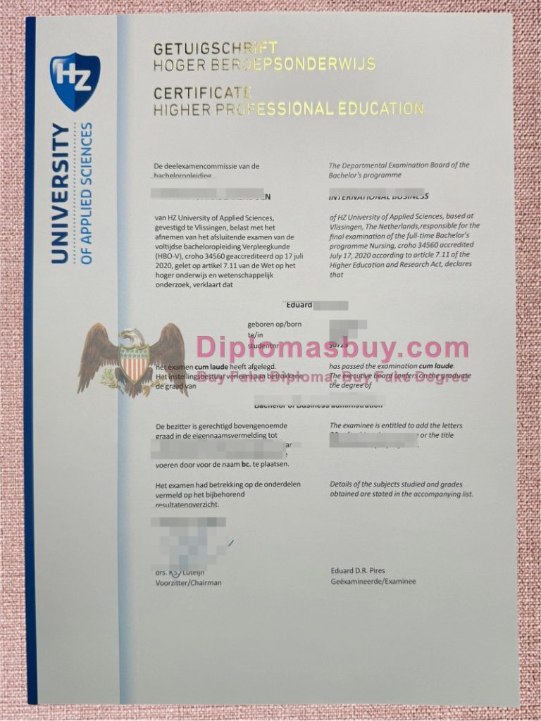 HZ University of Applied Sciences Diploma, HZ University of Applied Sciences Degree HZ University of Applied Sciences Diploma, HZ University of Applied Sciences Degree