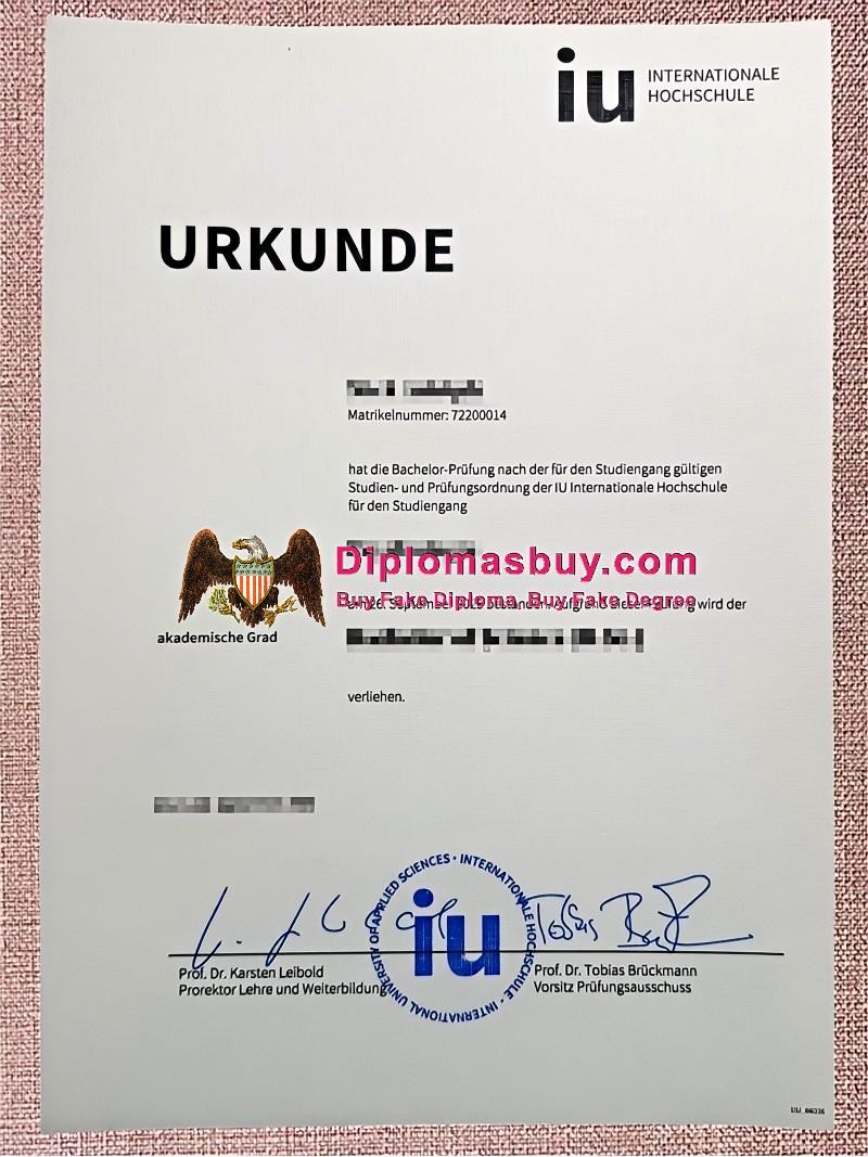 IU Internationale Hochschule Urkunde, IU Internationale Hochschule Degree IU Internationale Hochschule Urkunde, IU Internationale Hochschule Degree