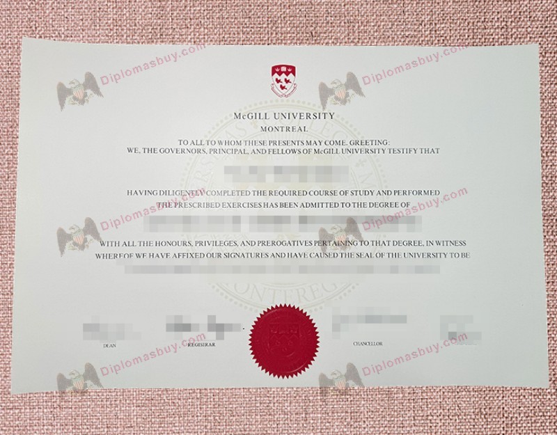 McGill University Diploma, McGill University Degree