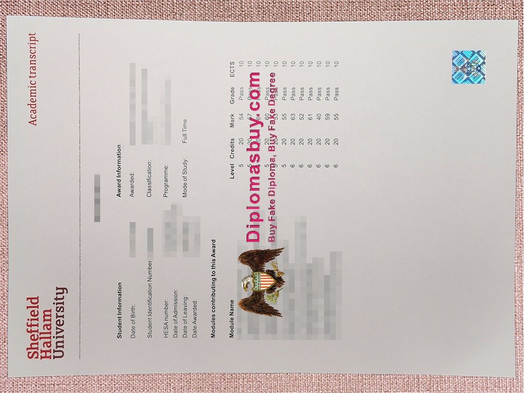 Sheffield Hallam University Transcript, Sheffield Hallam University Degree