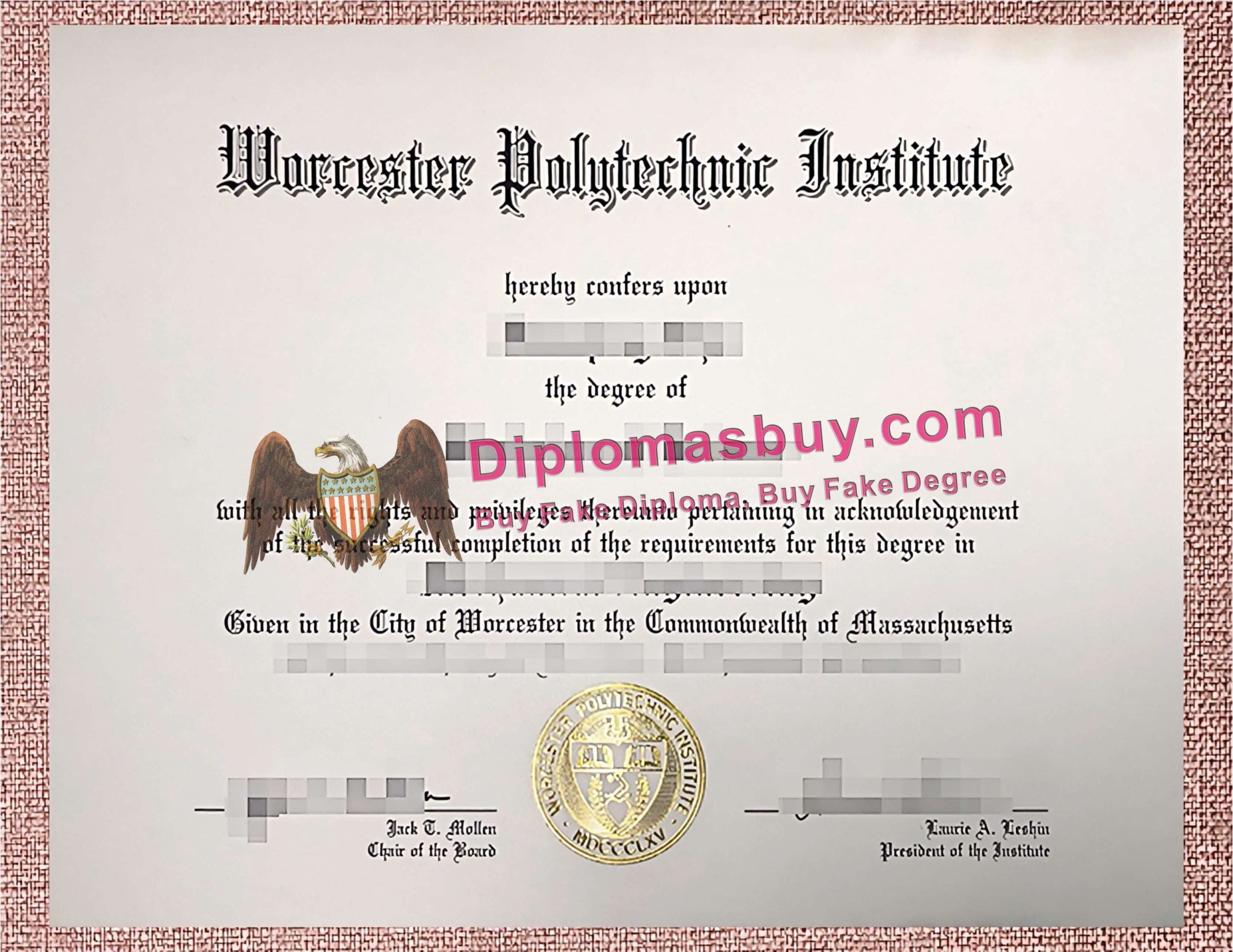 Worcester Polytechnic Institute Diploma, Worcester Polytechnic Institute Degree