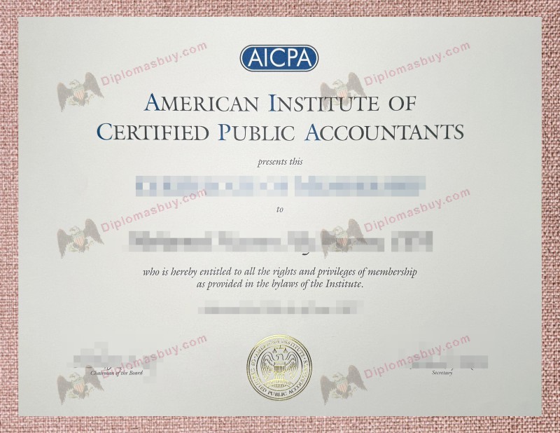 AICPA Certificate, American Institute of Certified Public Accountants Degree AICPA Certificate, American Institute of Certified Public Accountants Degree