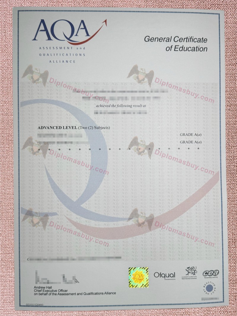 AQA GCE Certificate, AQA GCE Degree AQA GCE Certificate, AQA GCE Degree