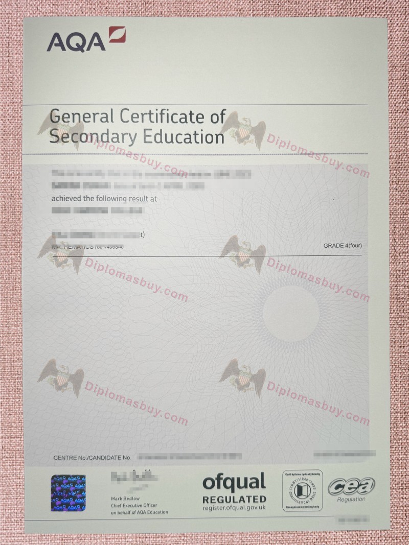 AQA GCSE certificate, AQA GCSE degree AQA GCSE certificate, AQA GCSE degree