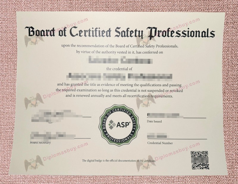 ASP Certificate, Associate safety professional Diploma ASP Certificate, Associate safety professional Diploma