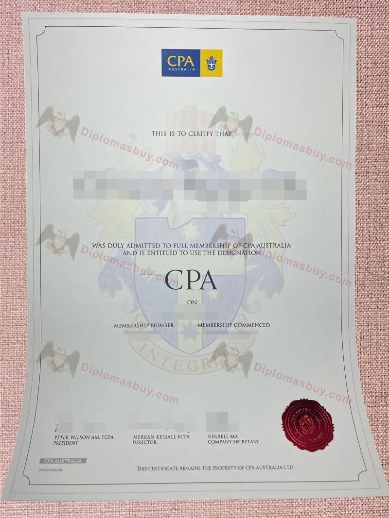 CPA Australia certificate CPA Australia certificate