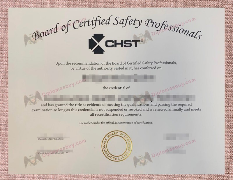 CHST Certificate, Construction Health and Safety Technician Certification CHST Certificate, Construction Health and Safety Technician Certification