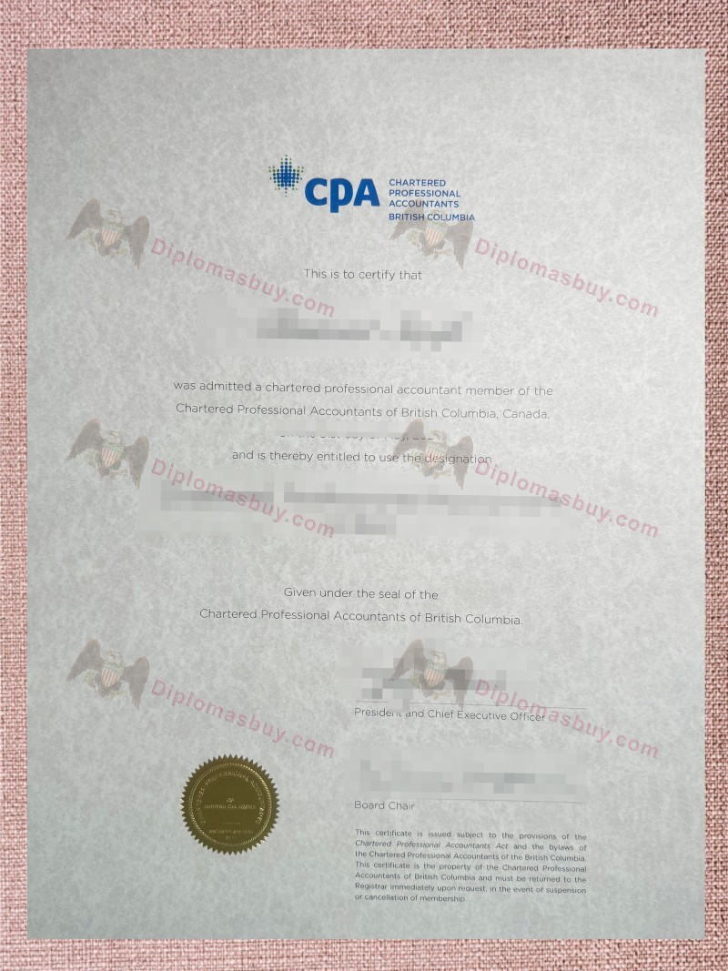 CPA Canada Certificate, Chartered Professional Accountants of Canada Certificate CPA Canada Certificate, Chartered Professional Accountants of Canada Certificate