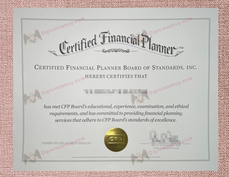 CFP Certificate, Certified Financial Planner Certification