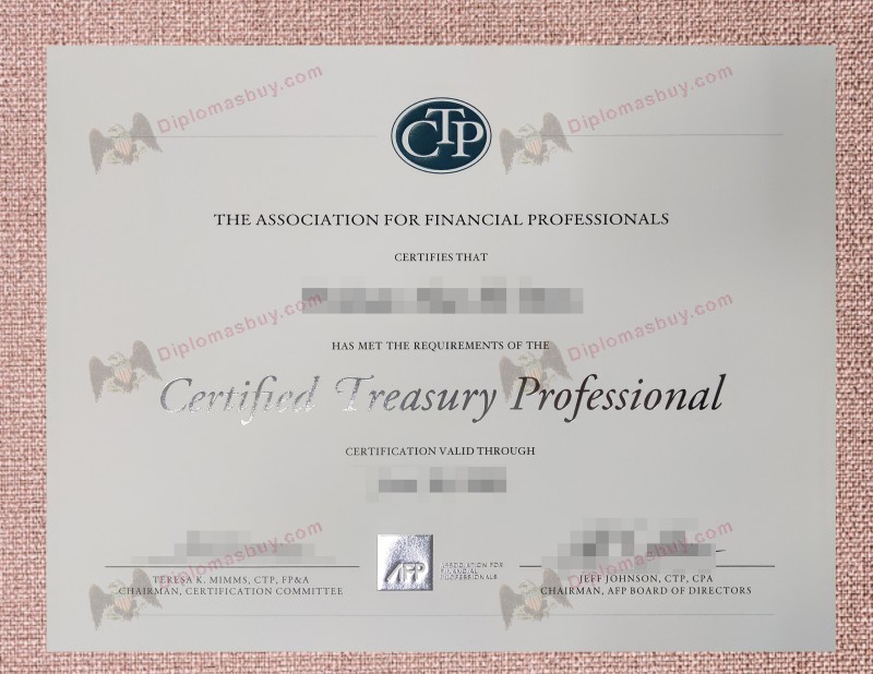 CTP Diploma, Certified Treasury Professional Certificate