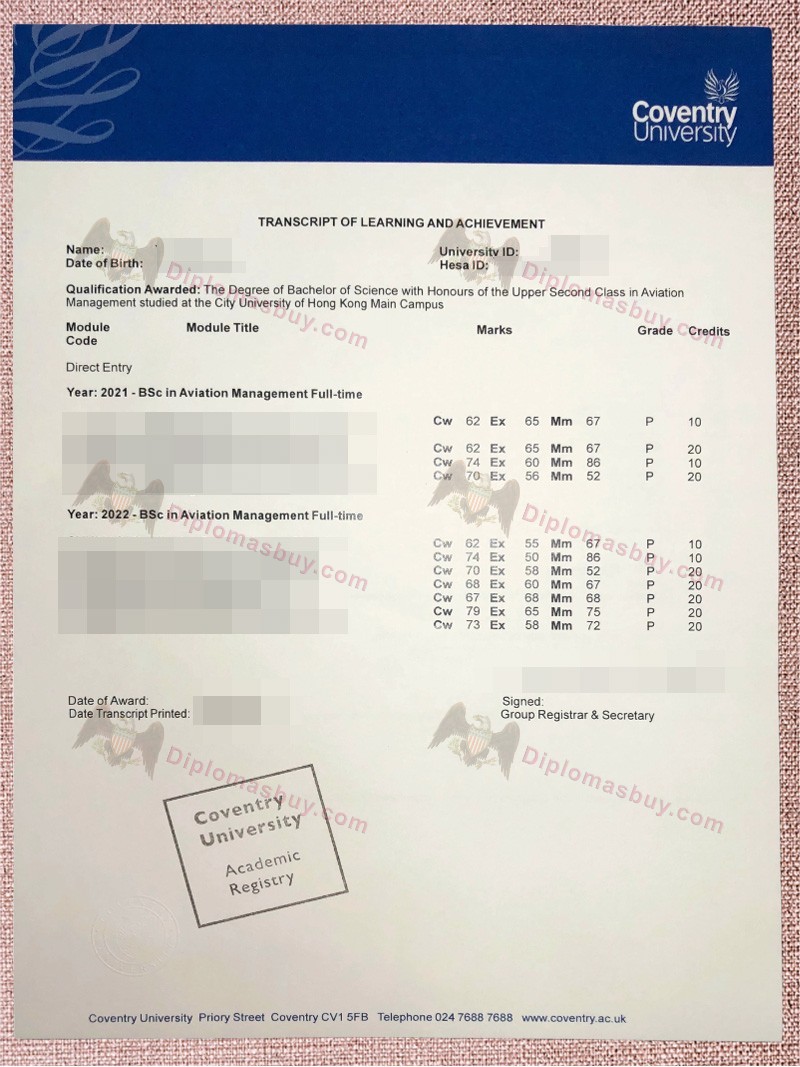 Coventry University Transcript, Coventry University Degree Coventry University Transcript, Coventry University Degree