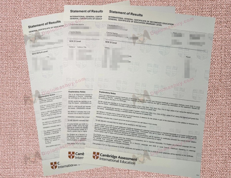 IGCSE Statement of Results Transcript, IGCSE Statement of Results Degree