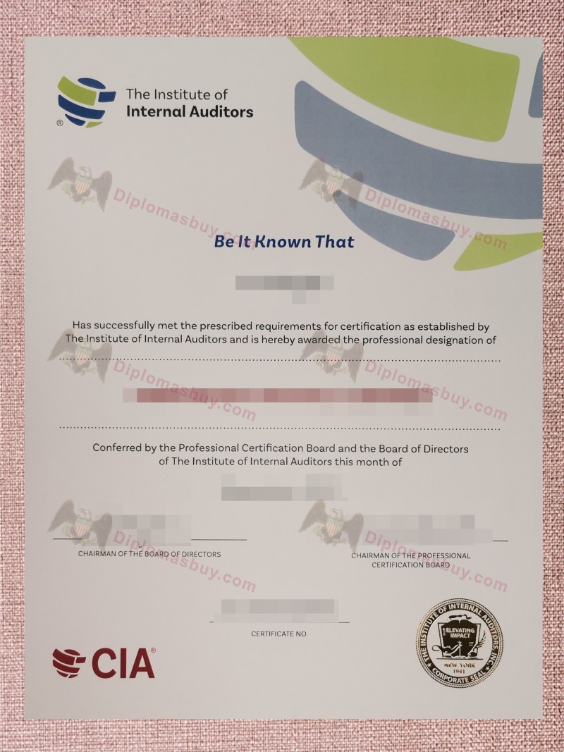 CIA Diploma, Certified Internal Auditor Certificate CIA Diploma, Certified Internal Auditor Certificate