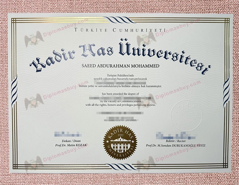 Kadir Has University Diploma, Kadir Has University Degree