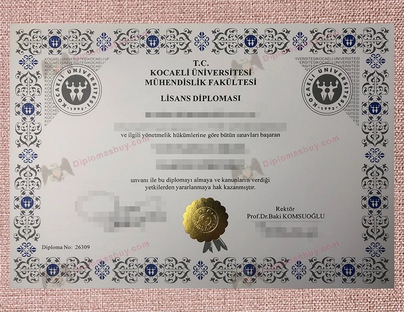 Kocaeli University Diploma, Kocaeli University Degree