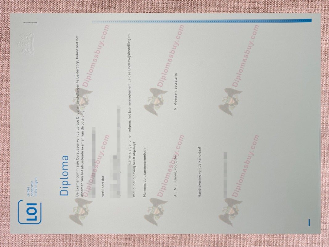 Leidse Onderwijs instellingen Certificate, Leidse Onderwijs instellingen Degree