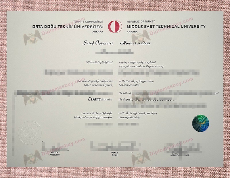 Middle East Technical University Diploma, Middle East Technical University Degree