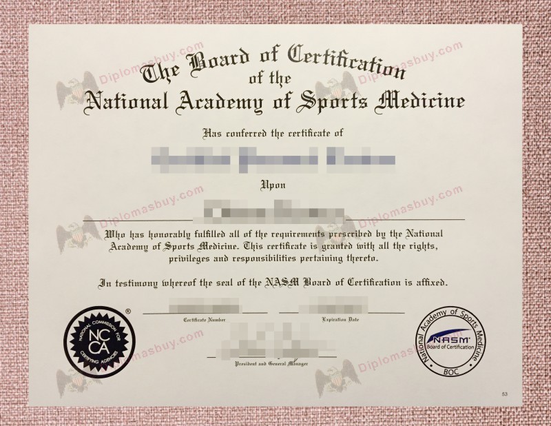 NASM certificate, National Academy of Sports Medicine Degree