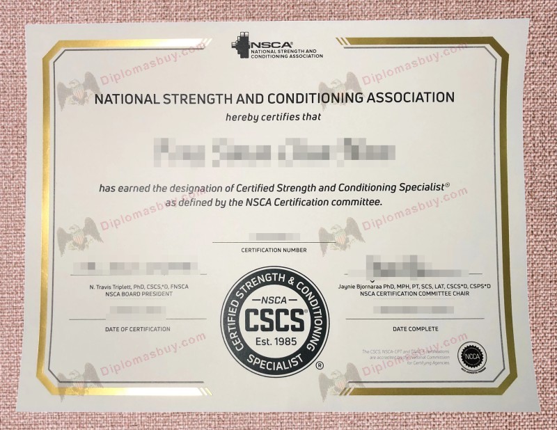 NSCA Certificate, National Strength and Conditioning Association Degree