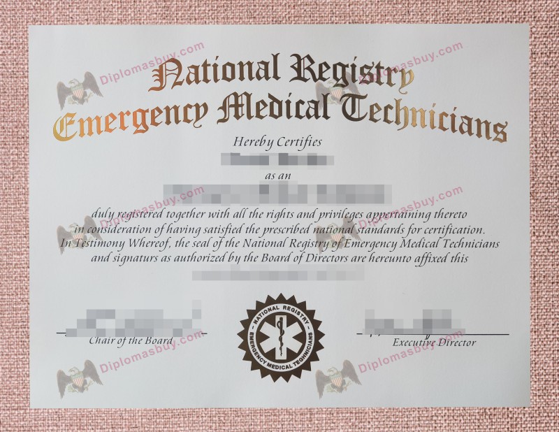 NREMT Diploma, National Registry Emergency Medical Technicians Certificate NREMT Diploma, National Registry Emergency Medical Technicians Certificate