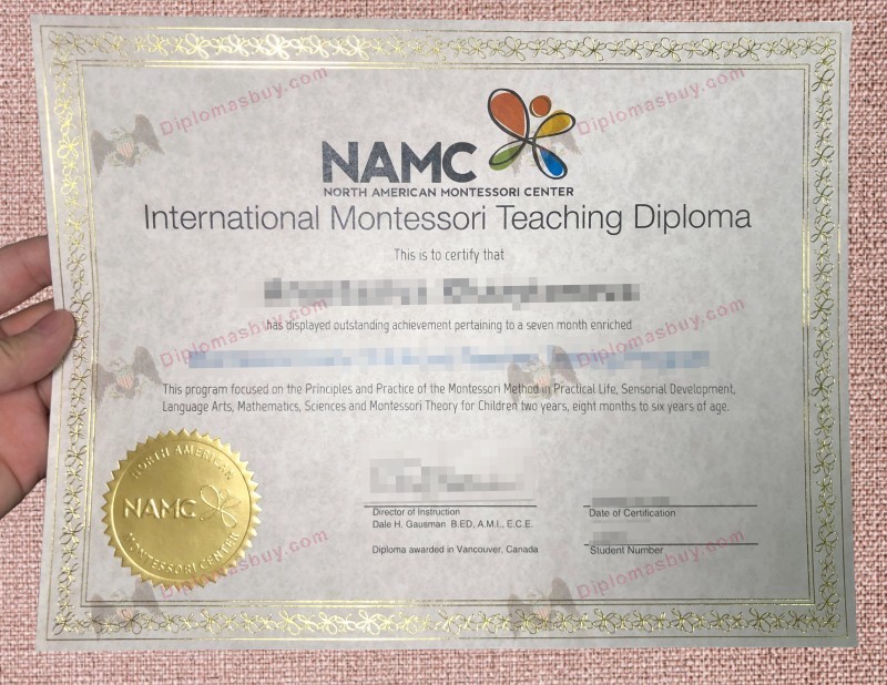 NAMC Diploma, North American Montessori Center Degree
