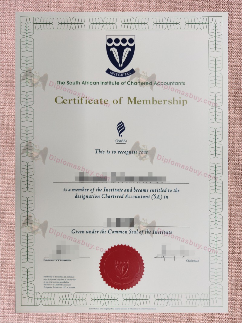SAICA Diploma, South African Institute of Chartered Accountants Certificate SAICA Diploma, South African Institute of Chartered Accountants Certificate