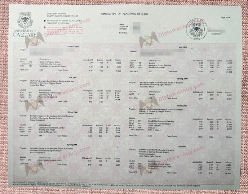 University of Calgary Transcript, University of Calgary Degree University of Calgary Transcript, University of Calgary Degree