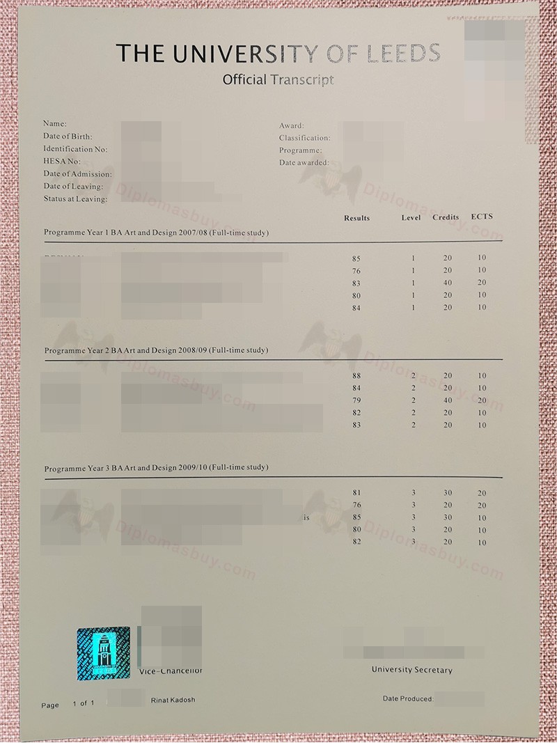 University of Leeds Transcript, University of Leeds Degree University of Leeds Transcript, University of Leeds Degree