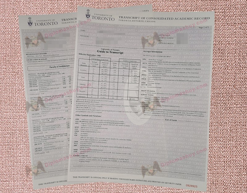 University of Toronto Transcript, University of Toronto Degree