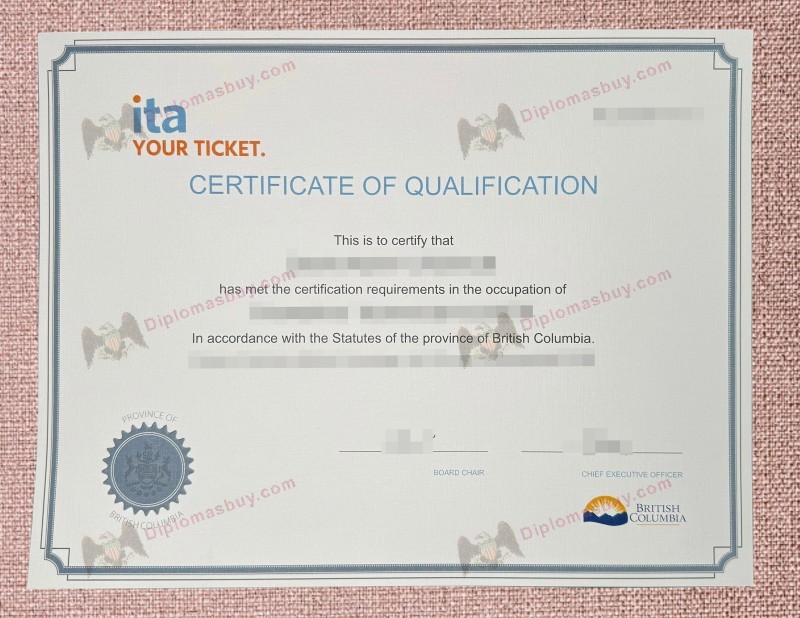 province of british columbia certificate of qualification