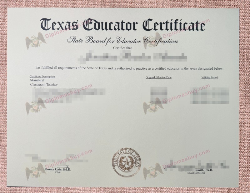 texas Educator certificate