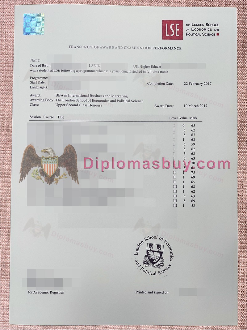London School of Economics Transcript, London School of Economics Degree London School of Economics Transcript, London School of Economics Degree